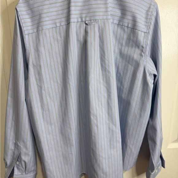 Orvis Men's 16 Wrinkle Free Blue Stripe Button Down Shirt Cotton Long Sleeve - Picture 4 of 4